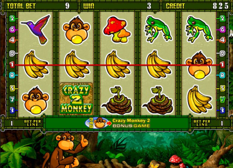 Igrosoft ұсынған Crazy Monkey ұясы: көңілді маймылдармен бірге банандарды жинаңыз!