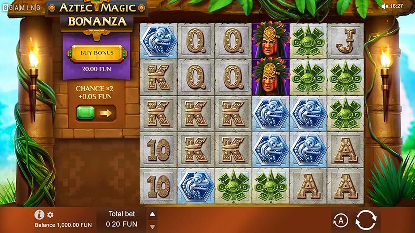 Free spins bonus round in Aztec Magic Bonanza with increasing multiplier