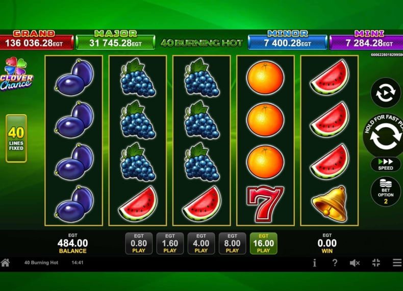 Burning Hot 40 slot machine interface in Pokerdom