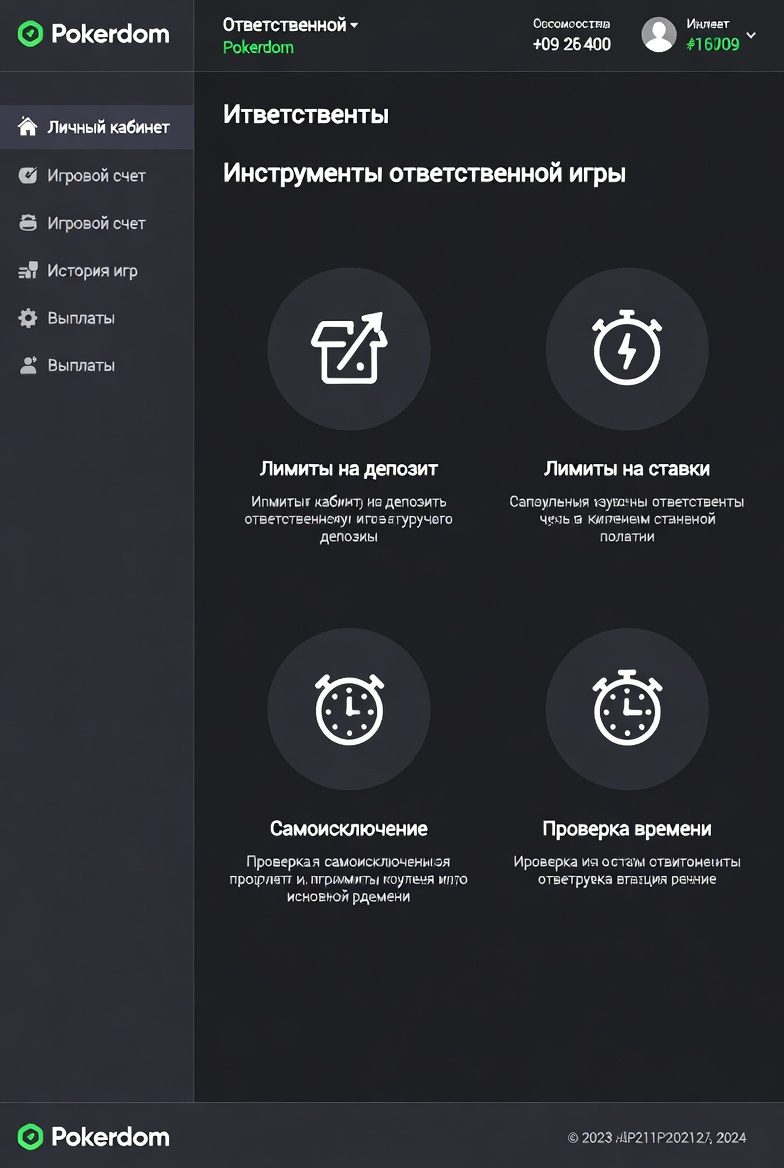 Responsible gaming tools in the personal account