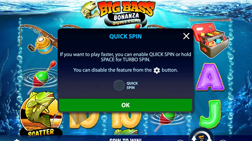 Big Bass Bonanza slot interface with reels and fishing theme