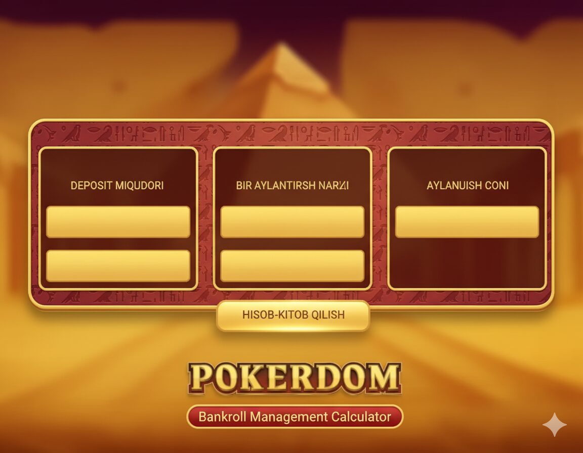 Pokerdom-дағы слоттарға арналған банкроллды басқару калькуляторы