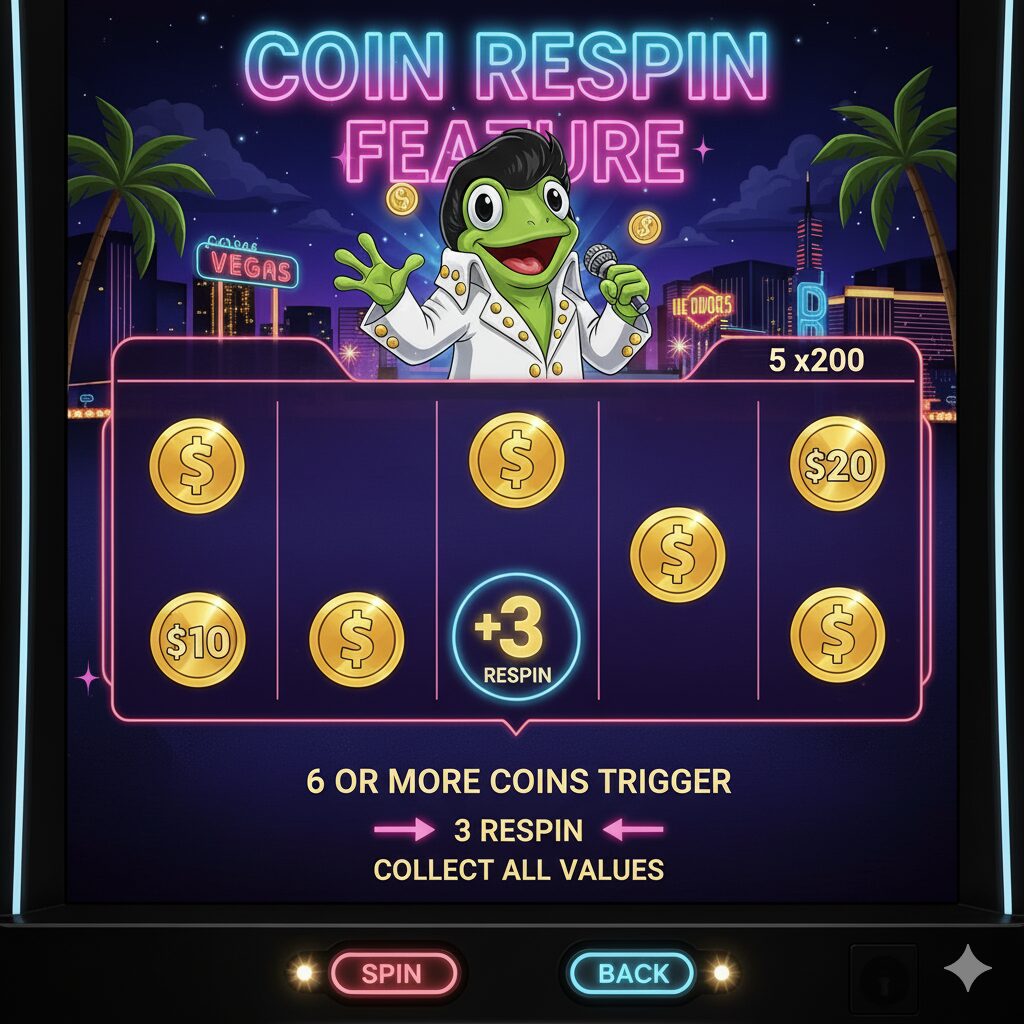 Elvis Frog in Vegas слотидаги Respin имконияти