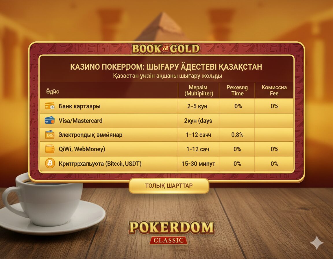 Қазақстандағы Pokerdom казиносынан ұтыстарды шығару әдістері
