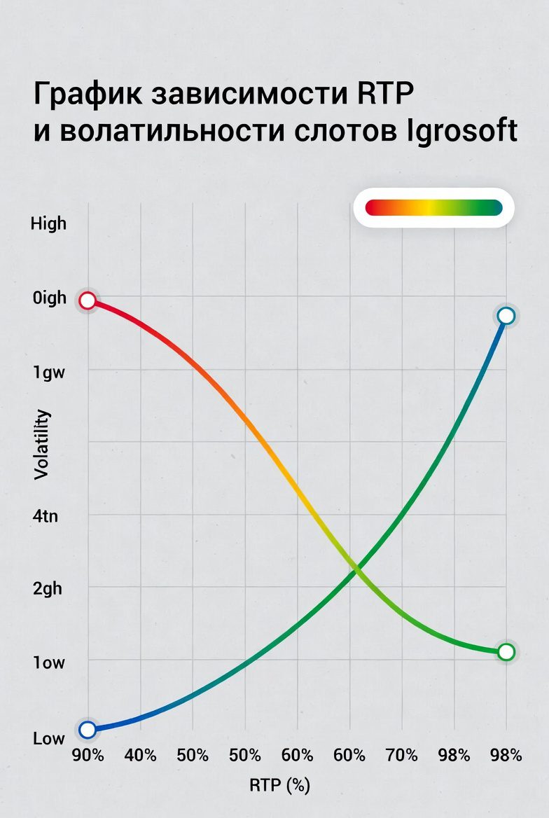 Graph of the dependence of RTP and volatility of Igrosoft slots