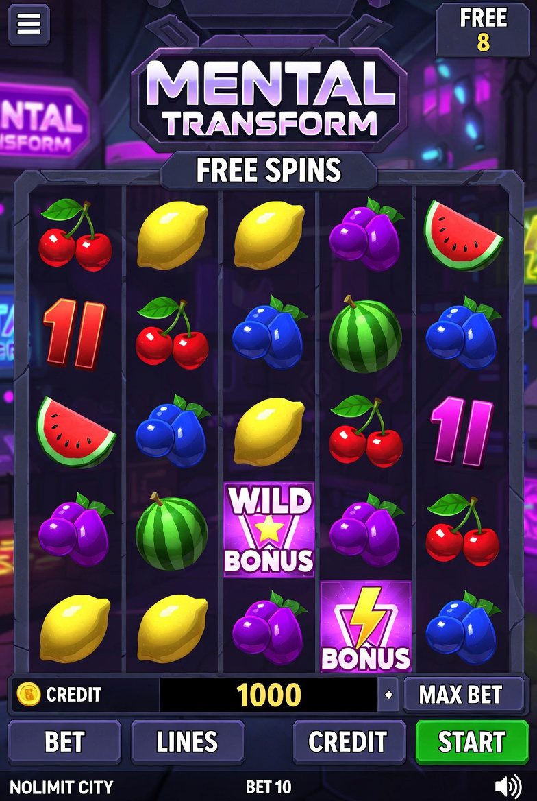 Mental Transform Free Spins bonus round with symbol transformation