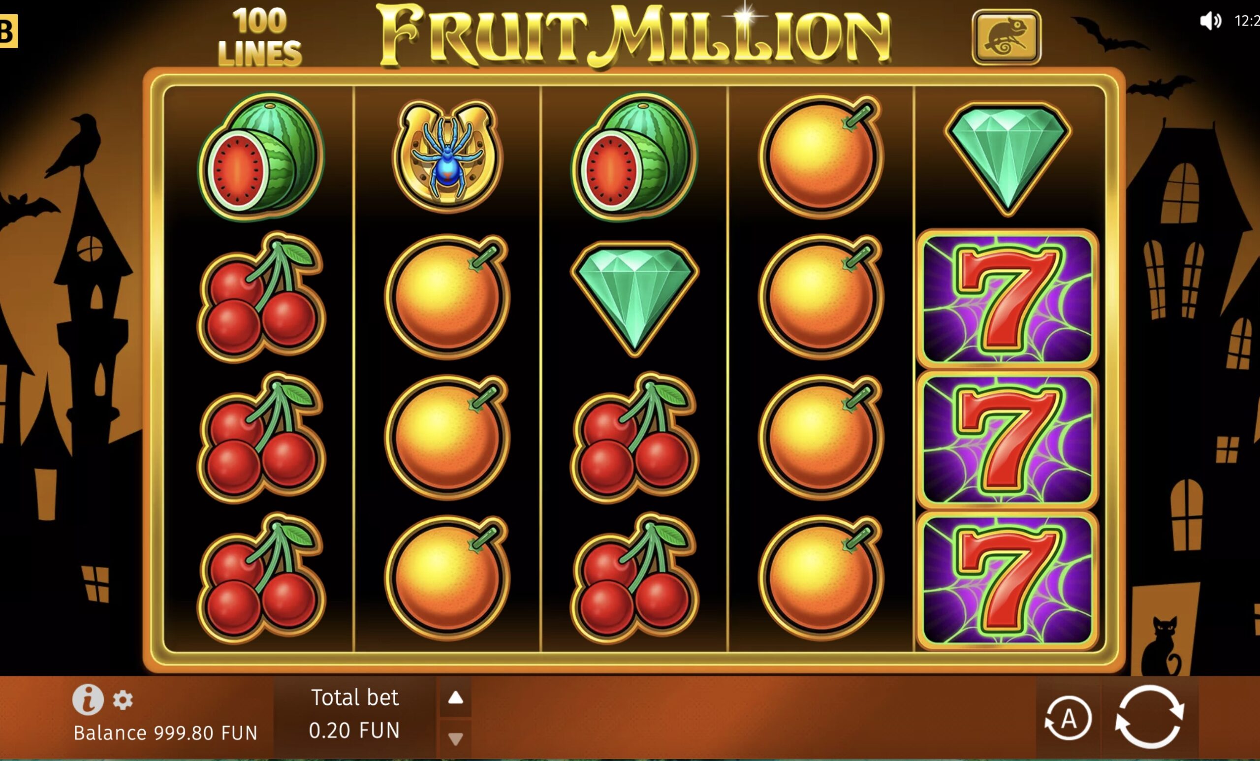 Playing Fruit Million on a mobile device