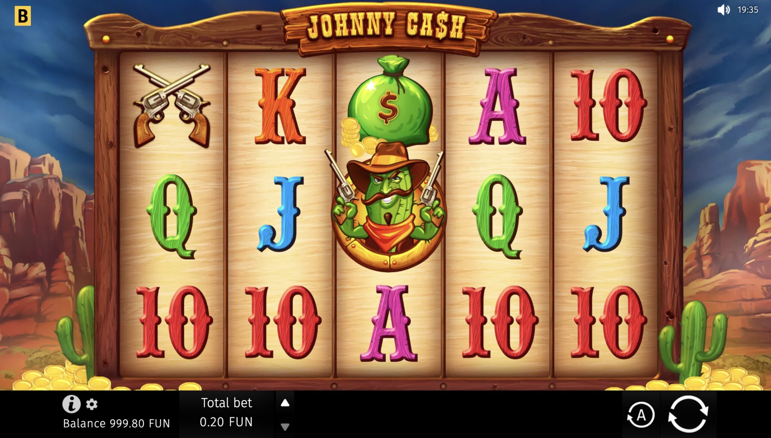 Johnny Cash game interface on the Pokerdom platform