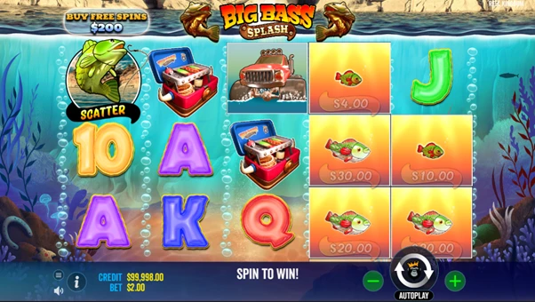 Free Spins bonus round in Big Bass Bonanza